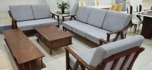 Buy cheap Straight Texture Solid Wood Tv Cabinet , Uniform Color Sofa Coffee Table from wholesalers