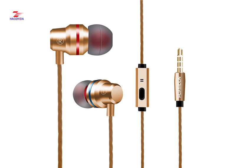small ear buds with mircophone volume control answer calling and ring off earphone with 6 u Speaker Φ10mm