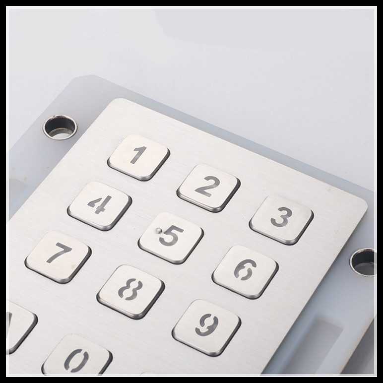14 Key Metal Backlit SS 304 Waterproof Silicone Keyboard