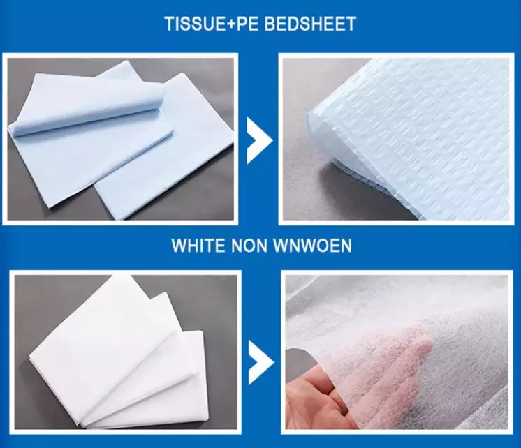 PE W60cmx100m Disposable Bed Sheets Roll Biodegradable