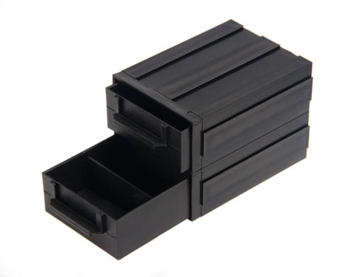 Black Plastic Drawer Type ESD Component Storage Antistatic Bin Box