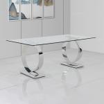 High Gloss 8 Seater Glass Dining Room Furniture Dinning Table Set
