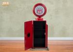 Red Multimedia Storage Rack Decorative Wooden Cabinet Wood Tabletop Clock Red