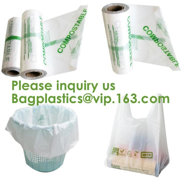 Manufacture 100% biodegradable Home compost or OK compost Durable Supermarket food waste garbage bags, bagease, package