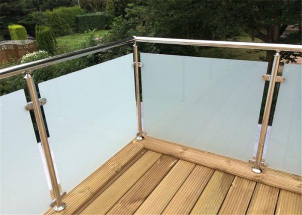 Outdoor Decking Stainless Steel Glass Railing Tempered Frosted Post Easy