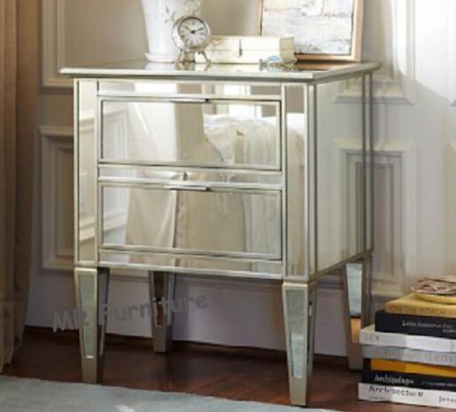 Buy cheap Hotel Mirrored Nightstand In Bedroom , CE Two Drawer Mirrored Bedside Table from wholesalers