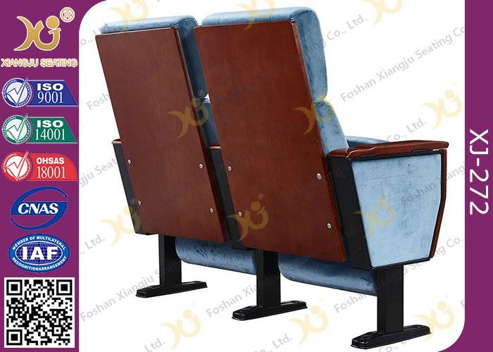 Metal Folding Indoor Lecture Hall Church Chair With Logo On Back Rest