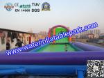 Outdoor Sport Game Zorb Ramp / Roller Ball Inflatable Steep Hill With Pool