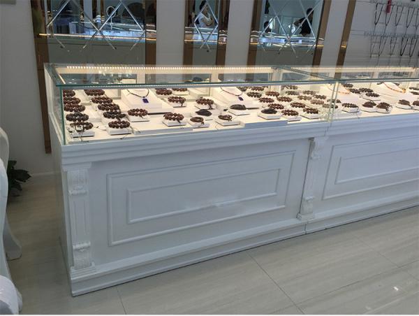 Buy cheap White Color Jewelry Store Showcases Jewellery Display Cabinets OEM / ODM Available from wholesalers