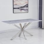 180x90x75cm 4 Seater Rectangle Dining Table Marble Top Minimalist Style