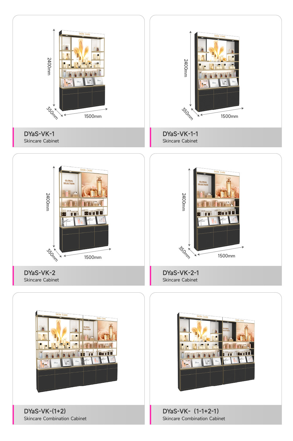 Makeup Display Stand Boutique Display Cabinet for Retail Display Showcase and Cosmetic Store Design