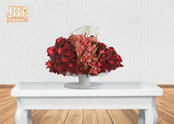 Buy cheap Footed Glossy White Fiberglass Centerpiece Table Vases Flower Serving Bowl from wholesalers