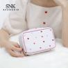 Buy cheap Beautiful Printed Pink Heart Satin Fabric Makeup Brush Bag With Zipper from wholesalers