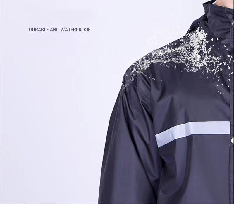 Navy Blue Safety Rain Coat Chemical Resistant Work Wear Rain Coat