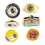 Custom Gold Metal Badge Hard Soft Enamel Lions Club Lapel Pin Badges