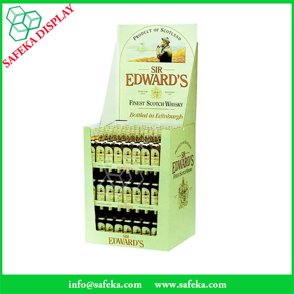 Pop dump bin displays Cheap Custom printed Promotion Rack Supermarket advertising Cardboard whisky floor display stand