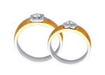 Diamond Double Color Stitching Women9 Men19 Wedding Pair Rings