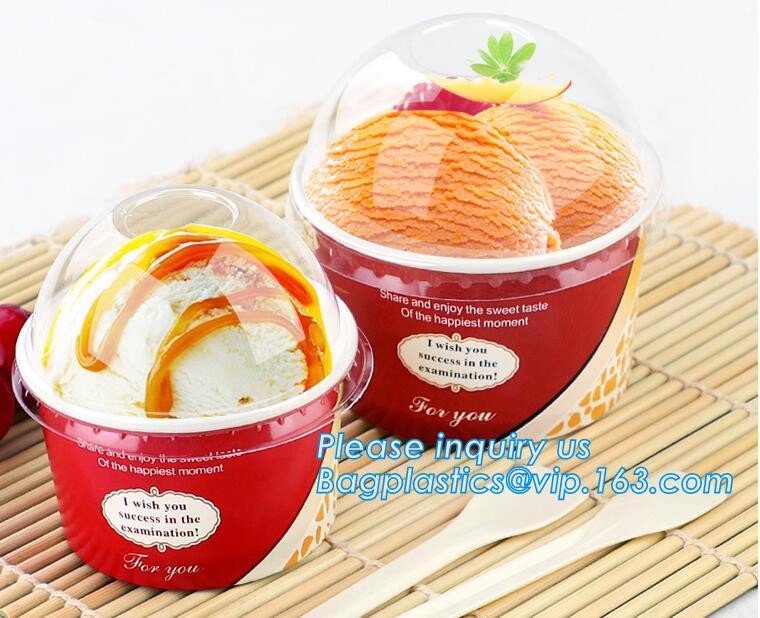 take away 8oz 4oz 7oz icecream cups with 95mm dome lids,12oz Eco-friendly recycled ice cream paper cup with lid spoon