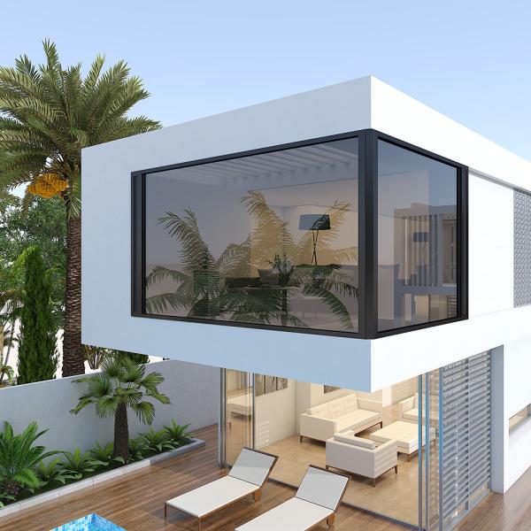 70S Heat Insulation Coefficient Tempered Glass Aluminium Casement Windows for