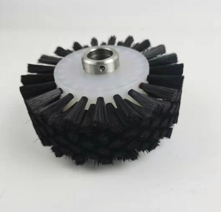 Black Nylon Hard Bristle Polishing Roller Brush