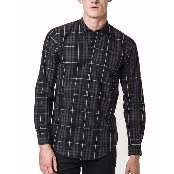 Buy cheap Cotton Street Style Mens Fashion Casual Shirts , Plain Long Sleeve Shirts Mens from wholesalers