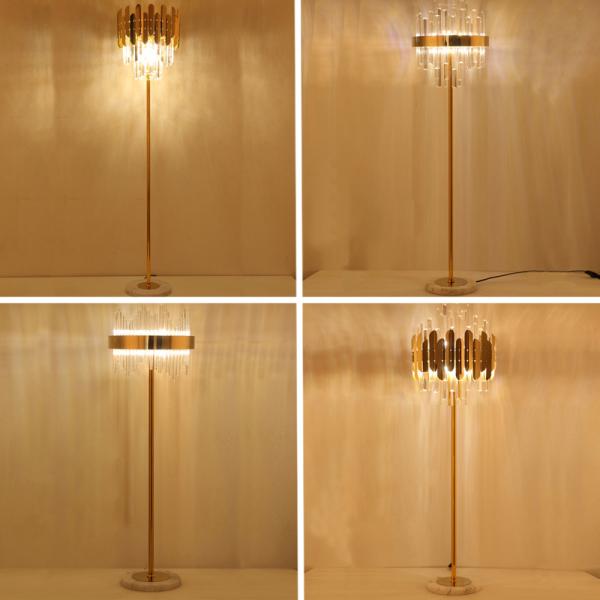 Buy cheap Luxury Modern Crystal Gold Stand Floor Lamp LED For Bedroom Living Room Crystal Floor lamp(WH-MFL-79) from wholesalers