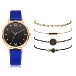 3ATM Ladies Watch Gift Set 34mm Black Women Leather Strap Watch