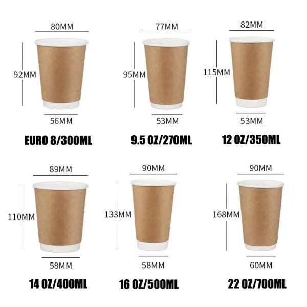 Buy cheap Biodegradable 12oz Brown Double Layer Paper Cup Corrugated Coffee Cups With Lids from wholesalers