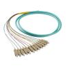 Buy cheap 50 / 125 OM4 OM3 Optical Fiber Pigtail SC 12 Fiber Optic Jumper Cable With PVC Jacket from wholesalers