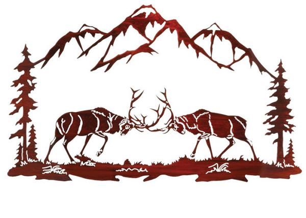 Buy cheap Battling Buck Nature Metal Wall Sculpture / Wall Decor Metal Sculpture from wholesalers