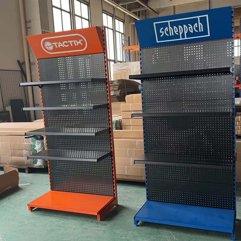 Supermarket Shelves With Metal Construction Grocery Gondola Shelving