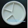 Buy cheap Food Eco Friendly Dinnerware , Compartment Disposable Corn Starch Plates from wholesalers