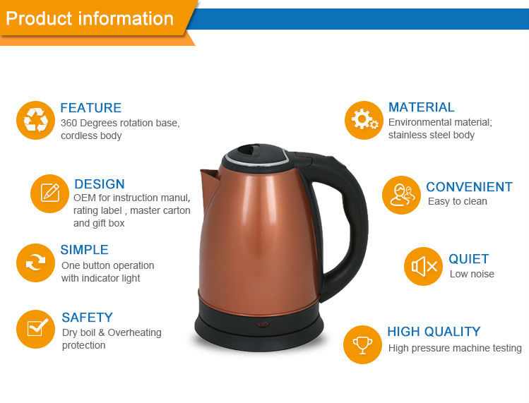2.0L Large Capacity Fast Boiling Stainless Steel Electric Tea Kettle