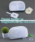Mesh & PU leather cosmetic bag for promotion beautiful packing,polyester plain