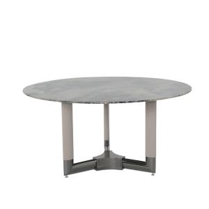Wholesale Grey Round Marble Kitchen Table Customized Circle Marble Dining Table from china suppliers