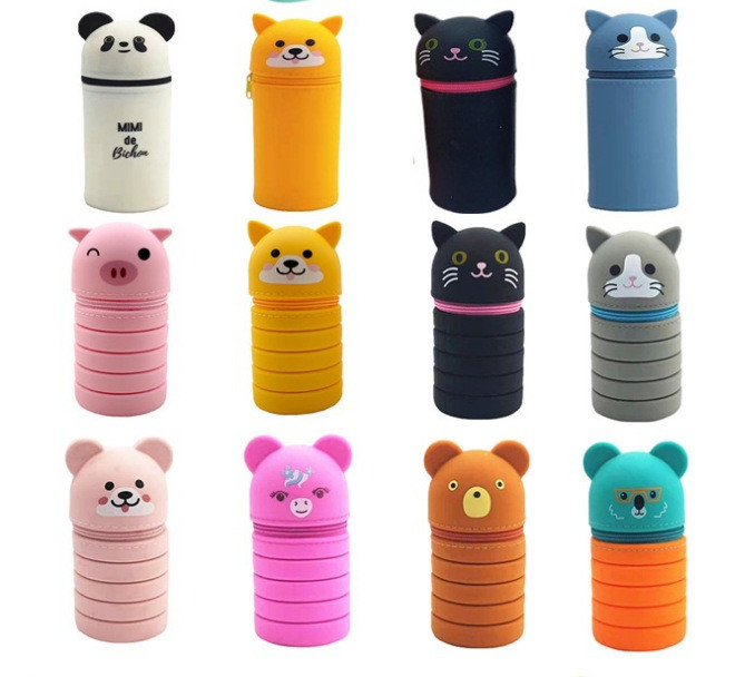 Upgraded 2-In-1 Silicone Pencil Pouch Pen Holder Pencil Pen Case Waterproof Easy To Clean School Office Supplies