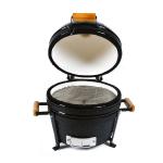 Black Ceramic Kamado Charcoal Grill 16 Inch Premium Mini Tabletop