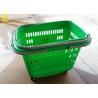 Buy cheap PP Materials 50L Hand Held Shopping Baskets With Handle PU Wheels Light Green Colour from wholesalers