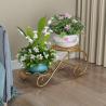 Buy cheap White 2 Tier Flower Cart Plant Stand , 45cm Width Plant Cart Indoor from wholesalers