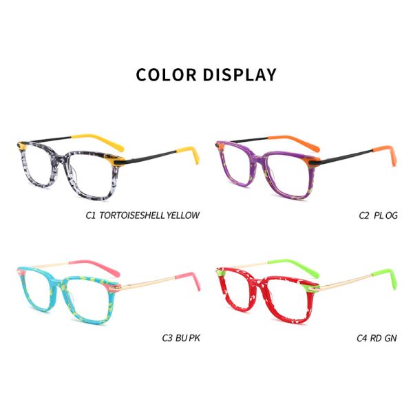 CE certification Children Eye Glasses Lightweight , Square Acetate Glasses Frame