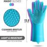 Buy cheap Purple And Blue Dishwashing Reusable Silicone Gloves For Cleaning from wholesalers