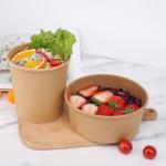 Degradable Environmental Food Grade Custom Printed Disposable Kraft Paper Bowl