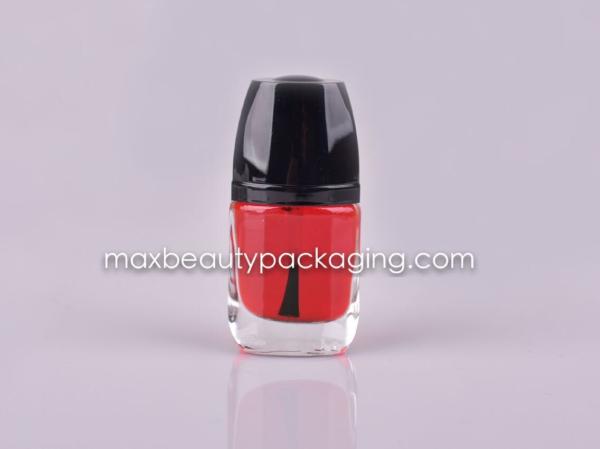 uv coating shiny black nail polish cap 10ml nail polish bottle flat brush nail