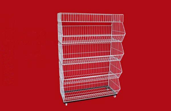 Buy cheap Collapsible Metal Wire Storage Baskets , Mobile Tiered Wire Basket Display Shelf from wholesalers