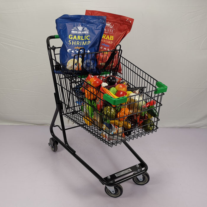 Black Classic Lightweight Shopping Trolley Cart American Style 80L