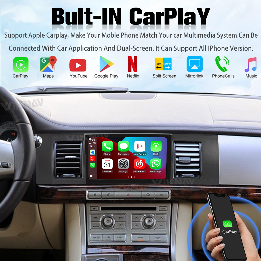 Keep Original Car Functions Android Head Unit For Jaguar XJ 2007-2014 With CarPlay