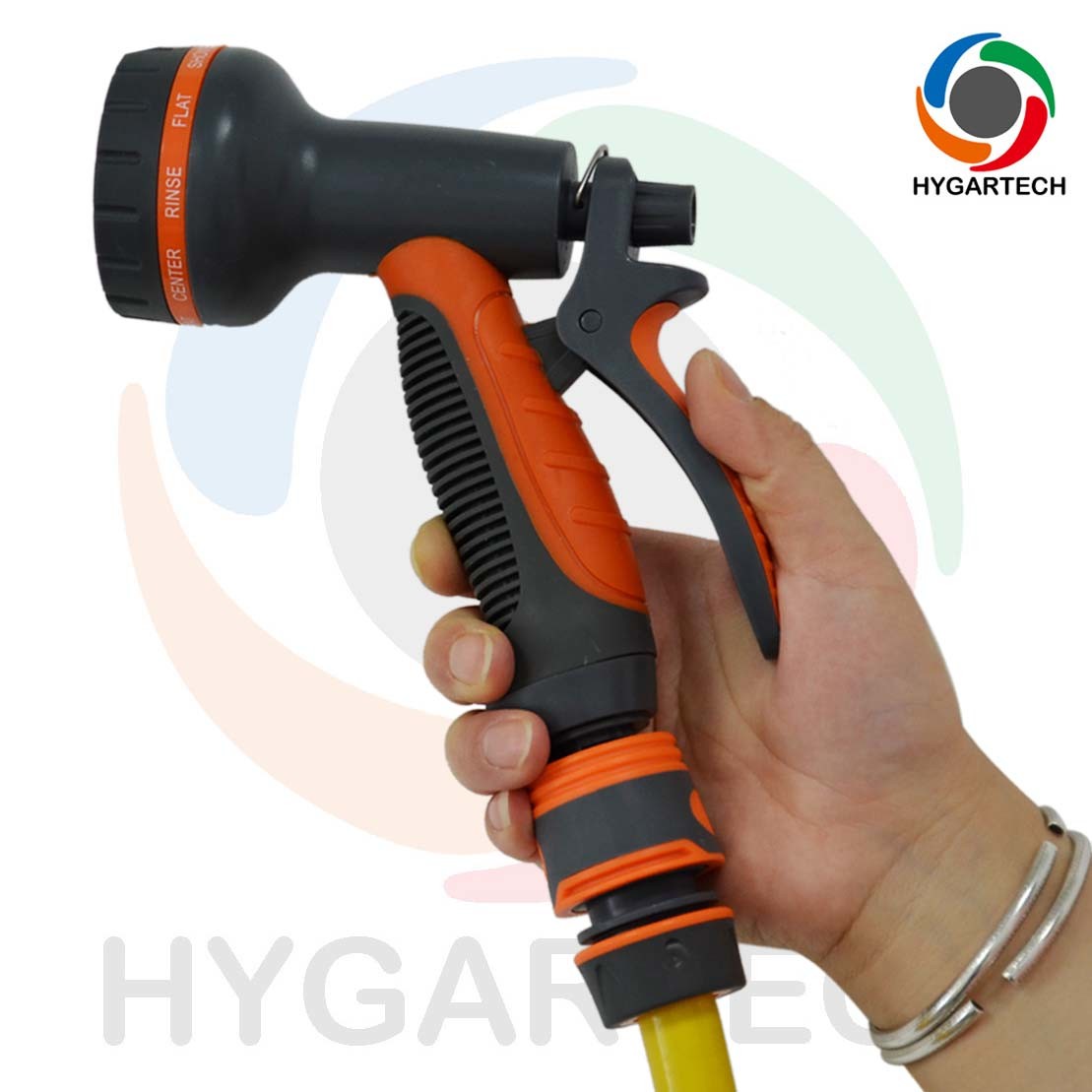 Garden 8 Function Spray Nozzle with Click Quick Connect Coupling and Hose Connector ,Gardening and Horticulture