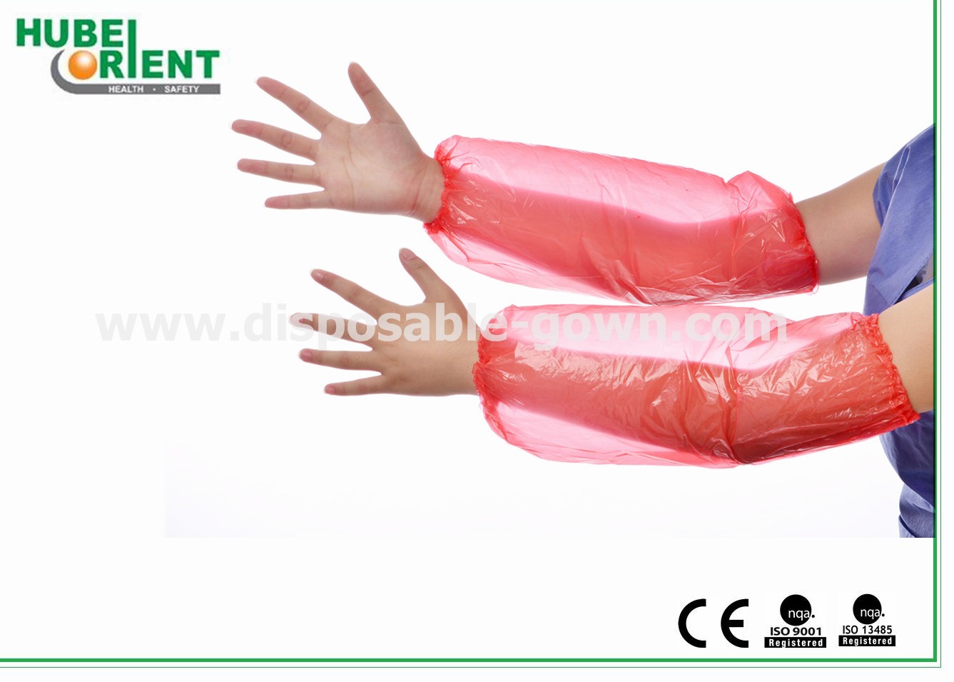 Colored PE Disposable Arm Sleeves/Waterproof Plastic Oversleeves For Food Processing