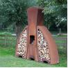 Buy cheap Contemporary Corten Fireplaces Modern Outdoor Metal Chimenea With Storage from wholesalers