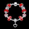 Buy cheap SJ Cute Vogue Heart Jewelry Glaze Bead Red Petal Ethnic Style Magnet Buckle Cubic Zirconia Women Charm Bead Bracelet for from wholesalers